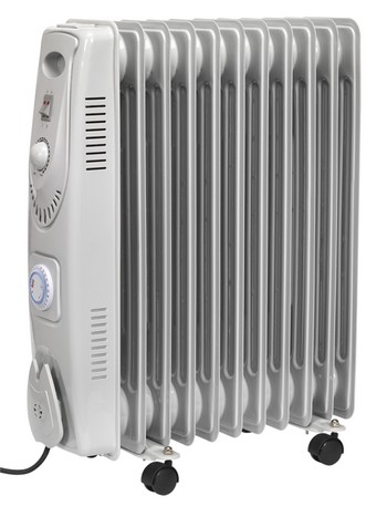 Sealey RD2500T Oil-Filled Radiator with Timer